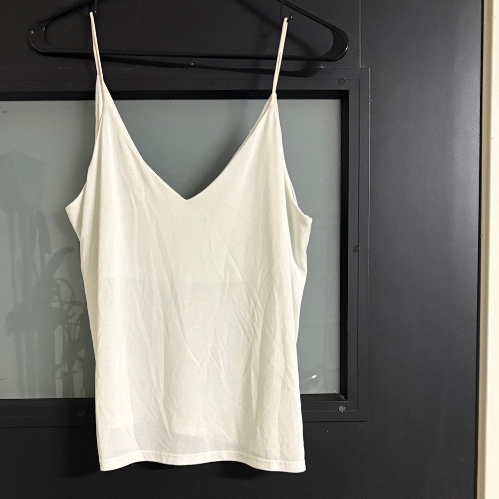 White spaghetti strap tank